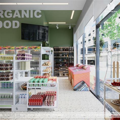 An Organic Food Store With Shelves Full Of Fresh Produce And Goods In