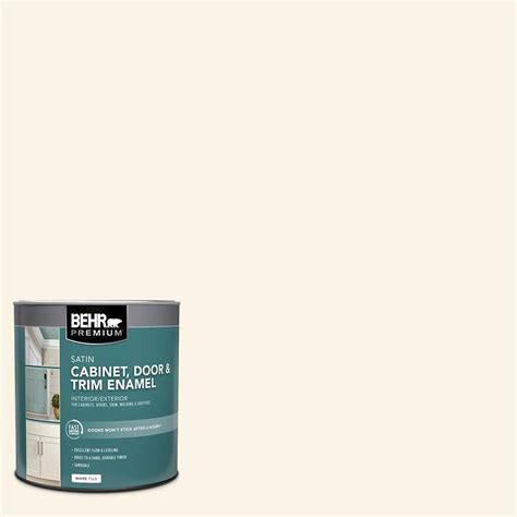 BEHR PREMIUM 1 qt. #W-D-200 Pot of Cream Satin Enamel Interior/Exterior ...