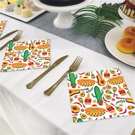 Mexican Fiesta Paper Napkins Mexico Fiesta Dinner Paper Napkin Set Mexican Fiesta Themed Party