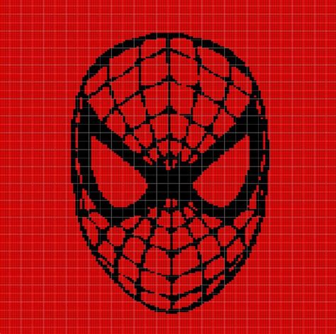 Spiderman Face Crochet Afghan Pattern Graph