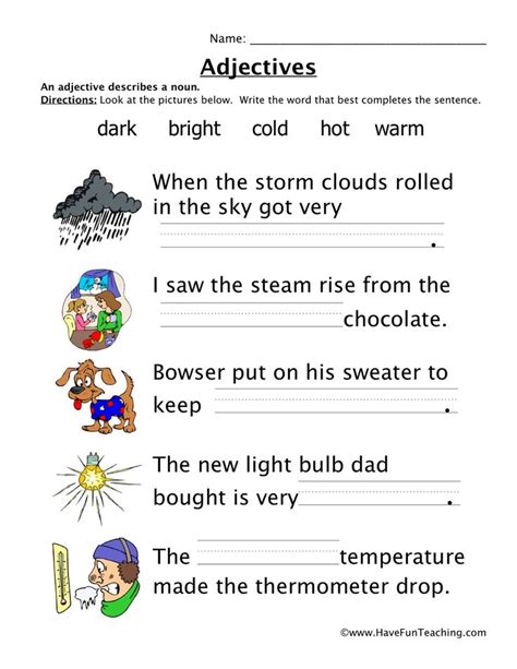 Common And Proper Adjectives Worksheets