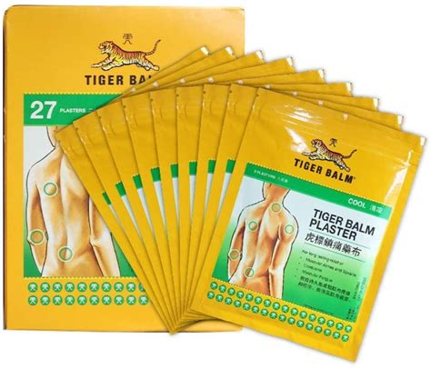 Tiger Balm Plaster Cool Medicated Pain Relief 10 X 14 Cm 27 Sheets