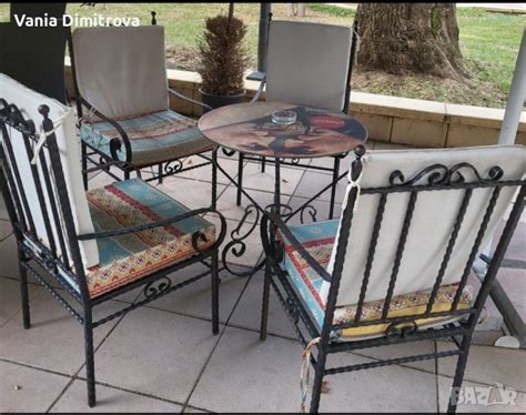 маса ф60+4 стола ковано желязо в Маси в гр. Ямбол - ID44303240 — Bazar.bg