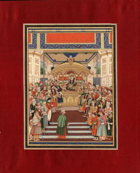 Mughal Miniature Painting Handmade Moghul Empire Art Delhi Durbar of A ...