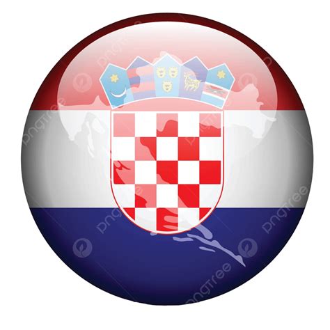 Croatias National Map Embossed On Flag Button Emblem Croatia Day Vector