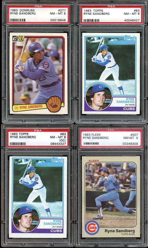 Lot Detail - 1983 Ryne Sandberg Rookie Card Group of (4) All PSA Graded