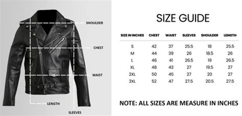 Leather Jacket Size Chart – Sixth Degree Clothing