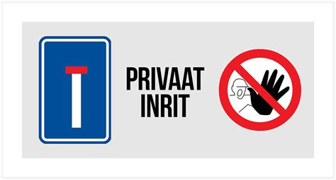 Pictogram Bord Privaat Inrit 30 X 15 Cm Doodlopende Straat