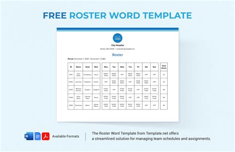 Roster Templates in Word - FREE Download | Template.net