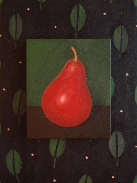 Red Pear Painting by Helena Tiainen - Pixels