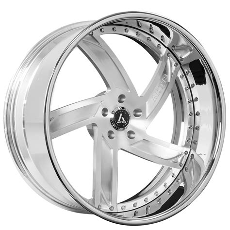 Staggered Artis Forged Wheels Vestavia Brushed Silver Face With