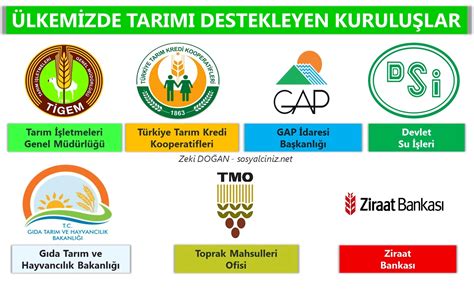 Ülkemizde Tarımı Destekleyen Kuruluşlar Sosyal Bilgiler Sosyalciniz