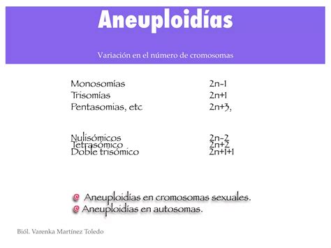 Aberraciones cromosómica numéricas PPT