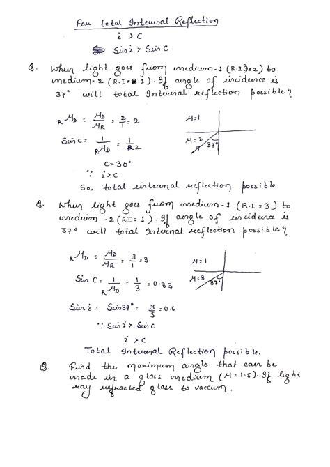 SOLUTION: Total internal reflection ! Total internal reflection - Studypool