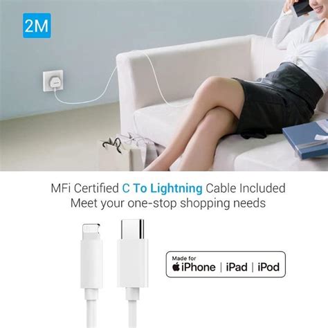 GlobaLink IPhone Fast Charger With 2M USB C To Lightning Cable MFi 20W