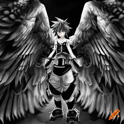 Black And White Angel Wings Anime