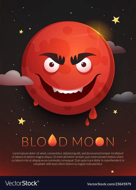 Blood moon poster lunar eclipse Royalty Free Vector Image