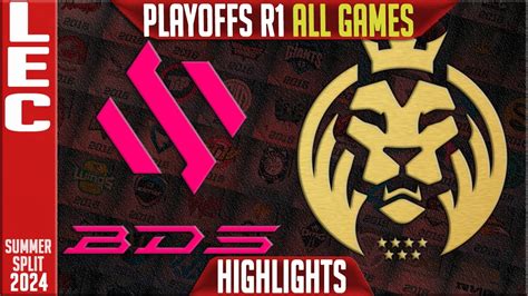 BDS Vs MDK Highlights ALL GAMES LEC Playoffs Upper Round 1 Summer