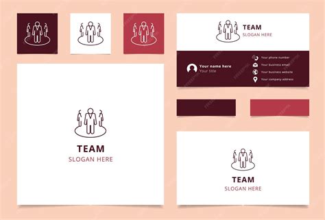 premium vector team logo design  editable slogan business card