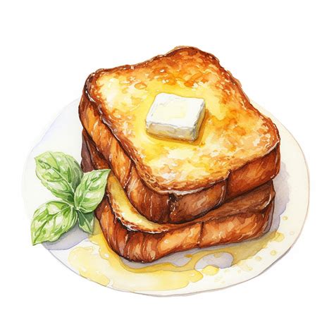 Premium Vector Watercolor Art Style French Toast Drawing