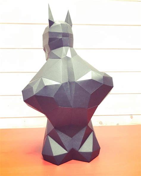 Batman Torso Low Poly Papercraft Diy Template Pattern Model Etsy