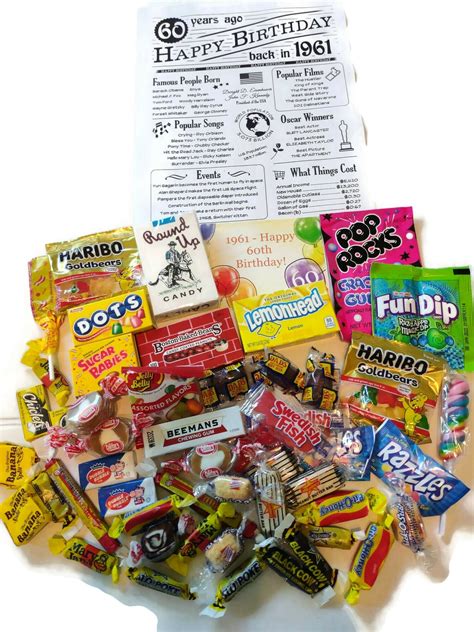 1961 60th Birthday Retro Candy T Box Filled With 50 Etsy