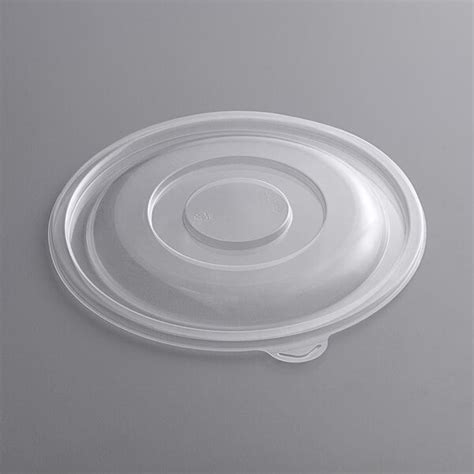 Visions Clear PET Plastic Flat Lid For 64 And 80 Oz Round Bowls 5 Pack