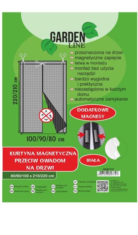 Moskitiera Siatka Przeciw Owadom Do Drzwi Cm X Cm Bia A Garden Line