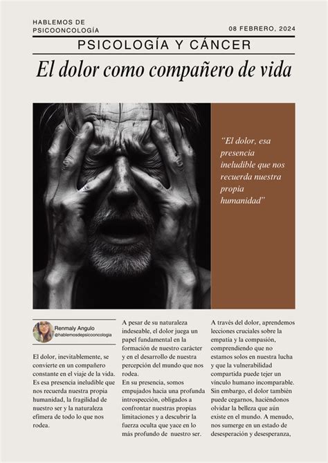 El Dolor Como Compa Ero De Vida Hablemos De Psicooncolog A