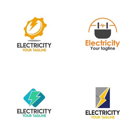 Dise O De Logotipos De Electricidad Vector Premium