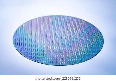 Silicon Wafer Chips On Blue Background Stock Photo 2280881233 ...