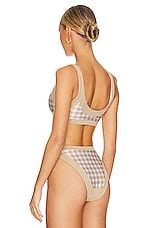 BEACH RIOT Isle Bikini Top In Taupe Houndstooth REVOLVE