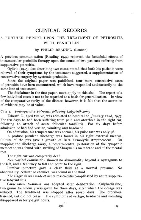 A Further Report upon the Treatment of Petrositis with Penicillin | The ...