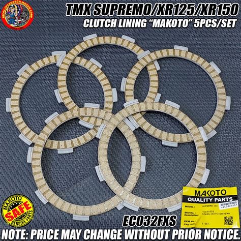 TMX SUPREMO XR125 XR150 CLUTCH LINING MAKOTO 5PCS SET EC032FXS