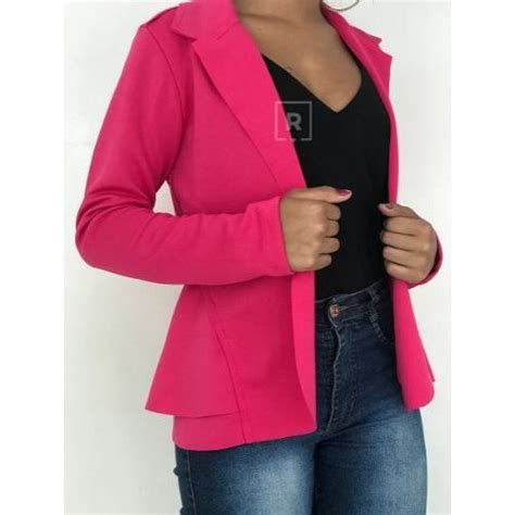 Blazer Feminino Acinturado Neoprene Varias Cores No Shoptime