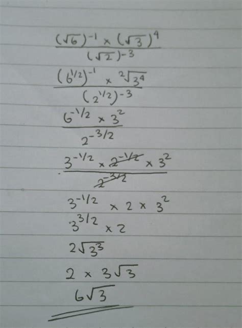 Hasil Dari Tex Dfrac Sqrt 6 1 Times Sqrt 3 4