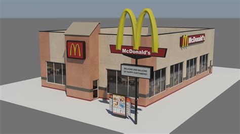 3d Model Mcdonalds Restaurant Vr Ar Low Poly Cgtrader