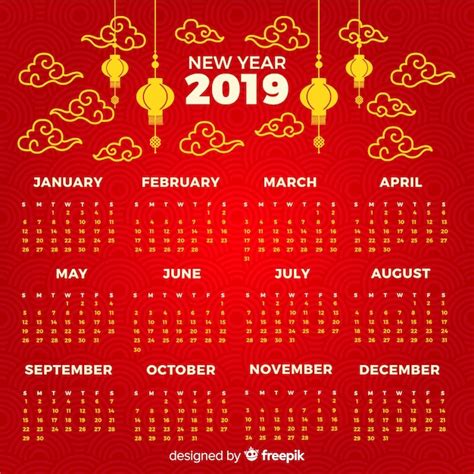 Free Vector | Creative chinese new year calendar