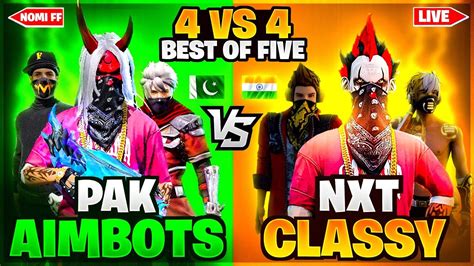 CLASSY FREE FIRE VS NOMI FF PAKISTAN VS INDIA BEST OF 5 LIVE