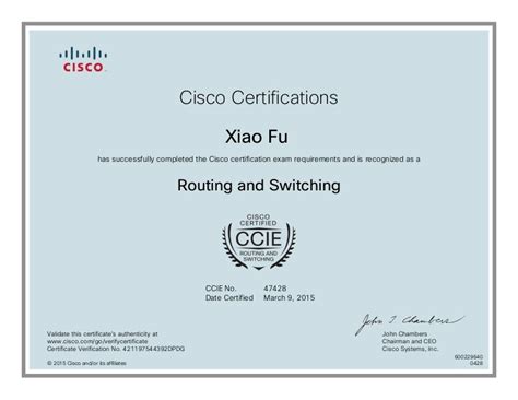 CISCO CCIE R&S CERTIFICATE