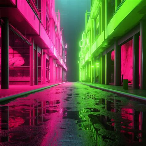 Premium AI Image | Neon green vs hot pink high quality ultra hd 8k hdr