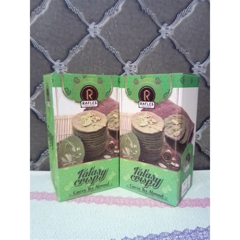 Jual TALAS CRISPY RAFLES CAKES AND PASTRY RASA GREEN TEA ALMOND