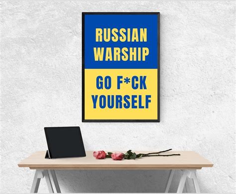Russian Warship Go Fuck Yourself Printable Poster Slava Etsy