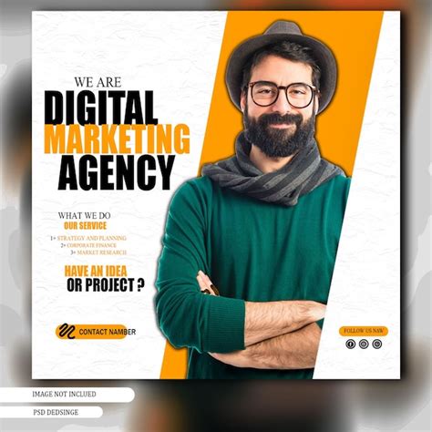 Ag Ncia De Marketing Digital E Banner De M Dia Social Ou Modelo De