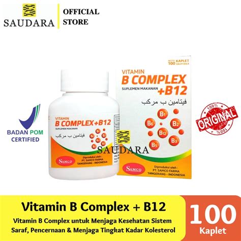 Jual Vitamin B Complex B12 Samco Botol 100 Kapsul Botol And Sachet Shopee Indonesia