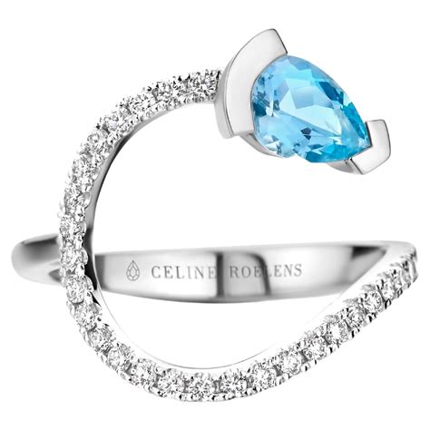 Aquamarine White Gold Cocktail Ring For Sale at 1stDibs