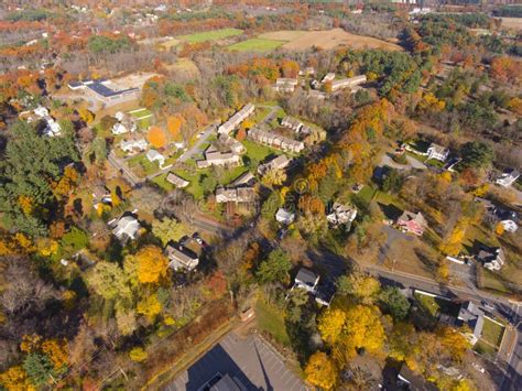 Tewksbury Town Center Aerial View Ma Usa Stock Photo Image Of Clock