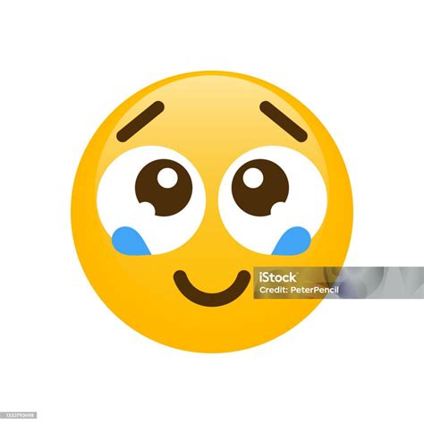 Teary Smiley Emoji Icon Emoticon Smile Emotion Funny Cartoon Social