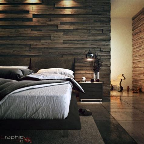 Modern Bedroom Design with Wood Paneling