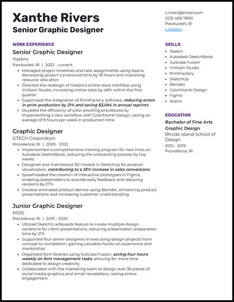 Senior Graphic Designer Resume Examples Templates Edit Free